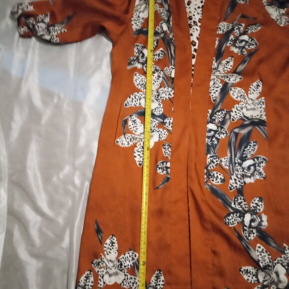 Chico reversible duster jacket sizeXL floral to animal-print w/side pockets boho - Picture 8 of 16
